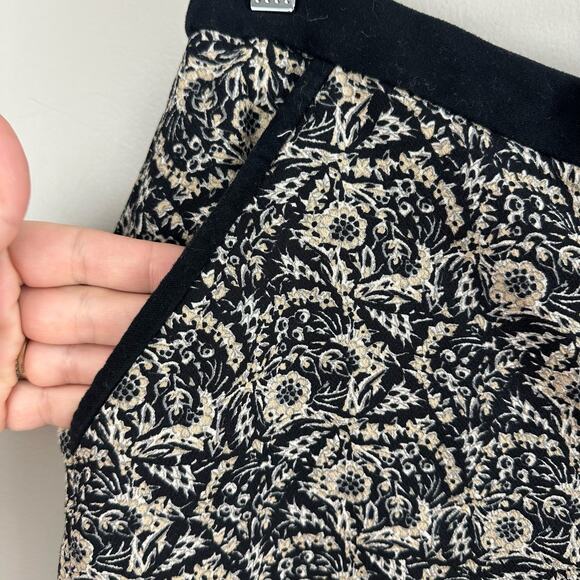 Zara Trafaluc Black Floral Mini Skirt Pockets M Medium - Picture 5 of 9